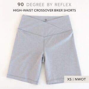90 Degree by Reflex High-Waist Crossover Biker Shorts – XS | NWOT